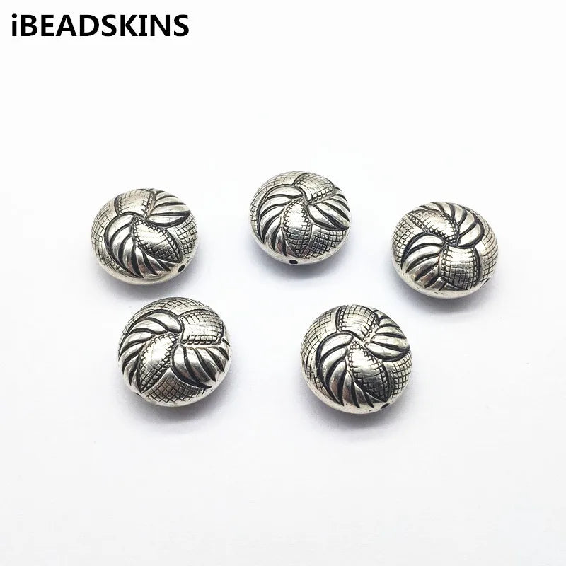 100pcs CCB Rhodium Round Beads for Earrings Parts