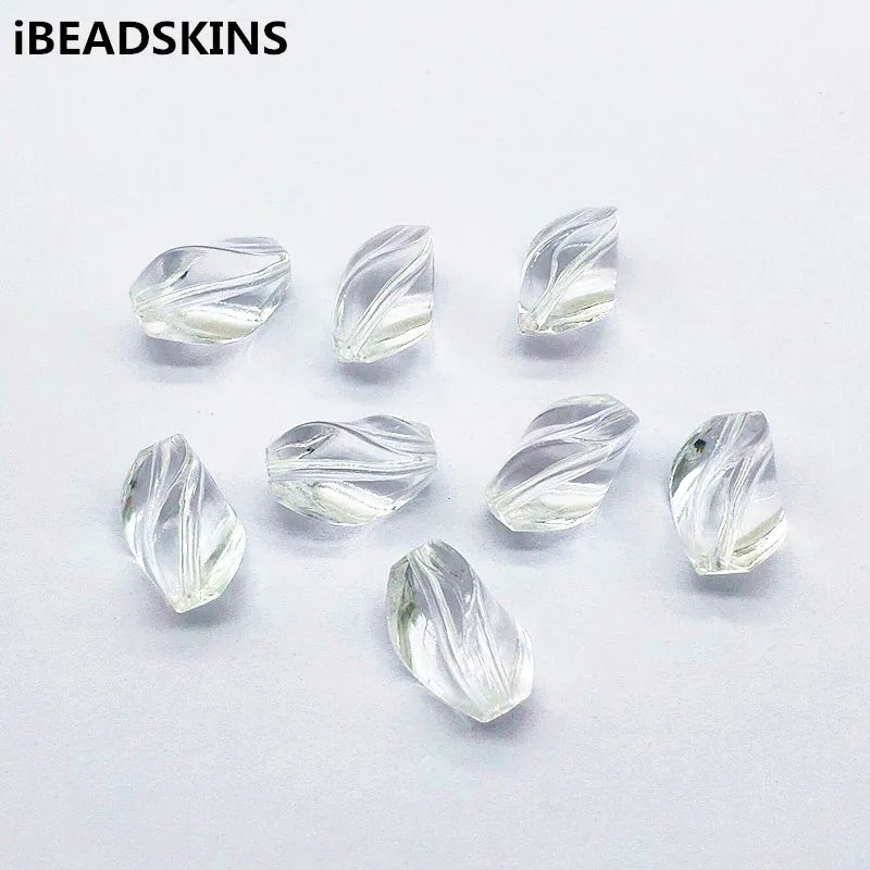 Clear Twist Beads for Earrings 21x14mm 200pcs