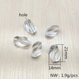 Clear Twist Beads for Earrings 21x14mm 200pcs