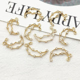 Moon Shape CZ Charm 21x14mm 50pcs for Necklace Earring DIY