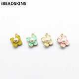 Enamel Flower Charm for Earrings DIY 50pcs 21x17mm