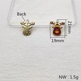 Enamel Deer Head Charm for Earring DIY Making, Set of 100