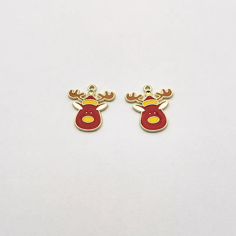 Enamel Deer Head Charm for Earring DIY Making, Set of 100