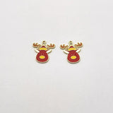 Enamel Deer Head Charm for Earring DIY Making, Set of 100