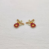 Enamel Deer Head Charm for Earring DIY Making, Set of 100