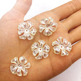 100pcs Aurora/AB Petal Beads for DIY Jewelry, Earrings, Headpieces - 21x20mm