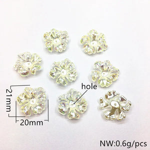 100pcs Aurora/AB Petal Beads for DIY Jewelry, Earrings, Headpieces - 21x20mm