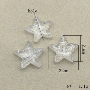 Clear Star Beads for Necklace Earring DIY Parts