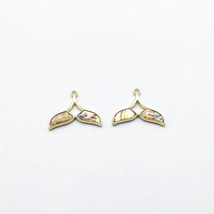 Enamel Fish Tail Charm for Earrings DIY 50pcs
