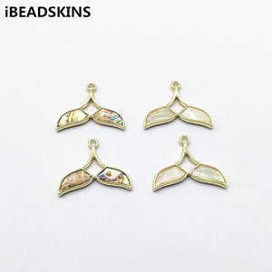 Enamel Fish Tail Charm for Earrings DIY 50pcs