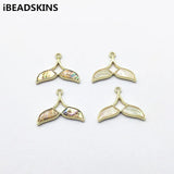 Enamel Fish Tail Charm for Earrings DIY 50pcs