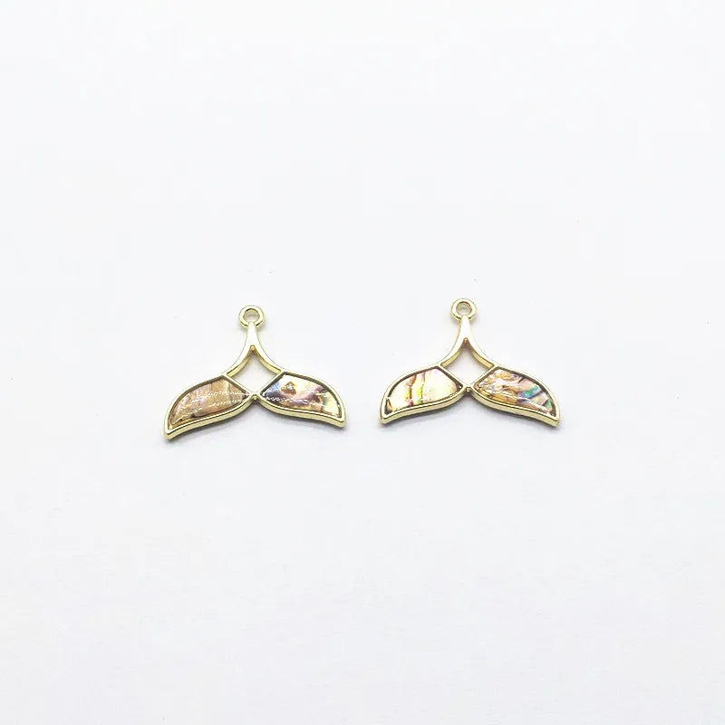 Enamel Fish Tail Charm for Earrings DIY 50pcs