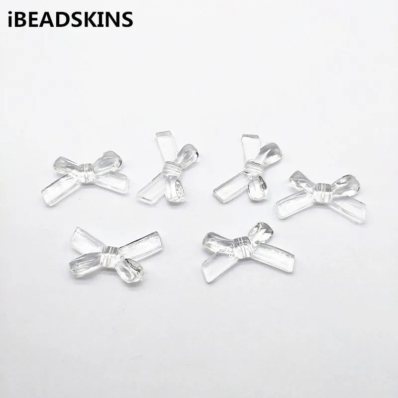 360pcs Clear Bows-shape Beads for Earrings DIY