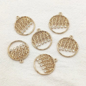 Cubic Zirconia Copper Charm For Necklace Earring DIY Parts