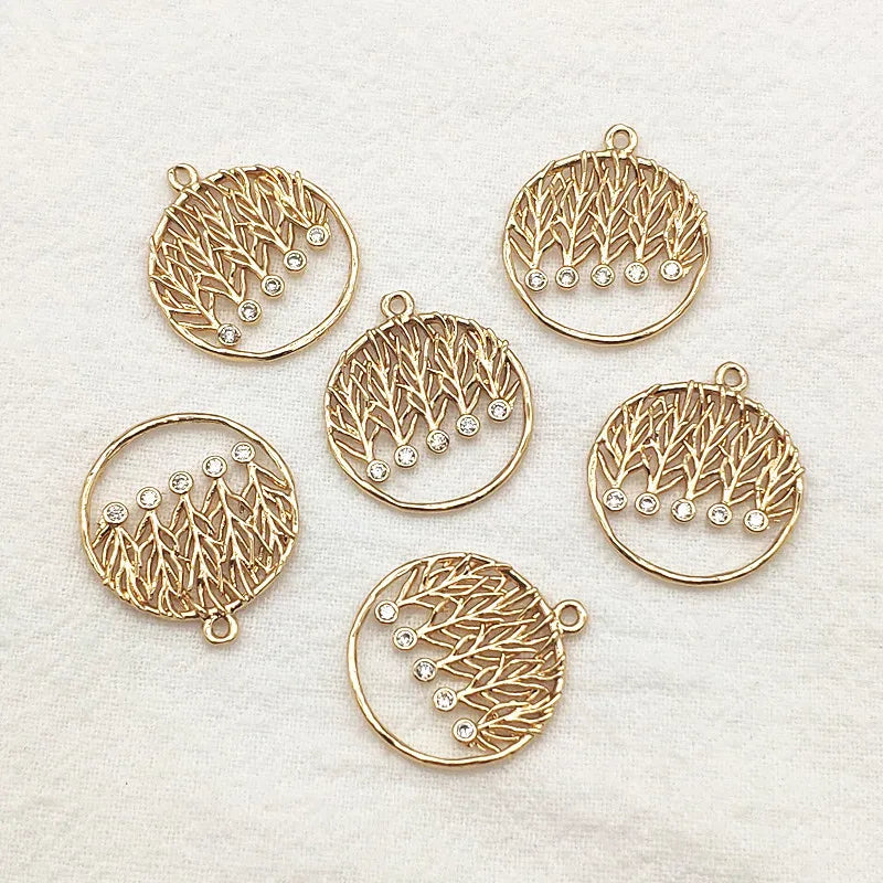 Cubic Zirconia Copper Charm For Necklace Earring DIY Parts