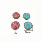 22mm 180pcs Acrylic Hot stamp oblate-shape beads Necklace Earrings Jewelry DIY