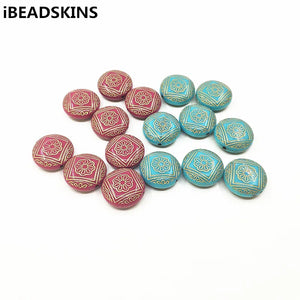 22mm 180pcs Acrylic Hot stamp oblate-shape beads Necklace Earrings Jewelry DIY