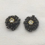 20pcs Copper/Crystal Flower Shape Charm for Earrings Making