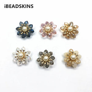 Hand Weave Glass Beads Flower for Earrings & Hairpin DIY