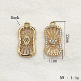 30pcs CZ Oval Charm DIY Jewelry Findings 22x11mm