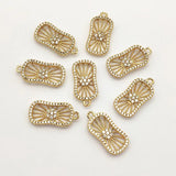 30pcs CZ Oval Charm DIY Jewelry Findings 22x11mm