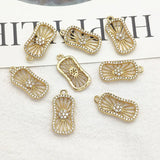 30pcs CZ Oval Charm DIY Jewelry Findings 22x11mm