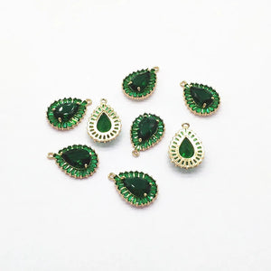 Cubic Zirconia/Crystal Drop Charm for Earrings DIY - 20pcs