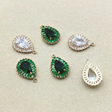 Cubic Zirconia/Crystal Drop Charm for Earrings DIY - 20pcs