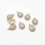 Cubic Zirconia/Crystal Drop Charm for Earrings DIY - 20pcs