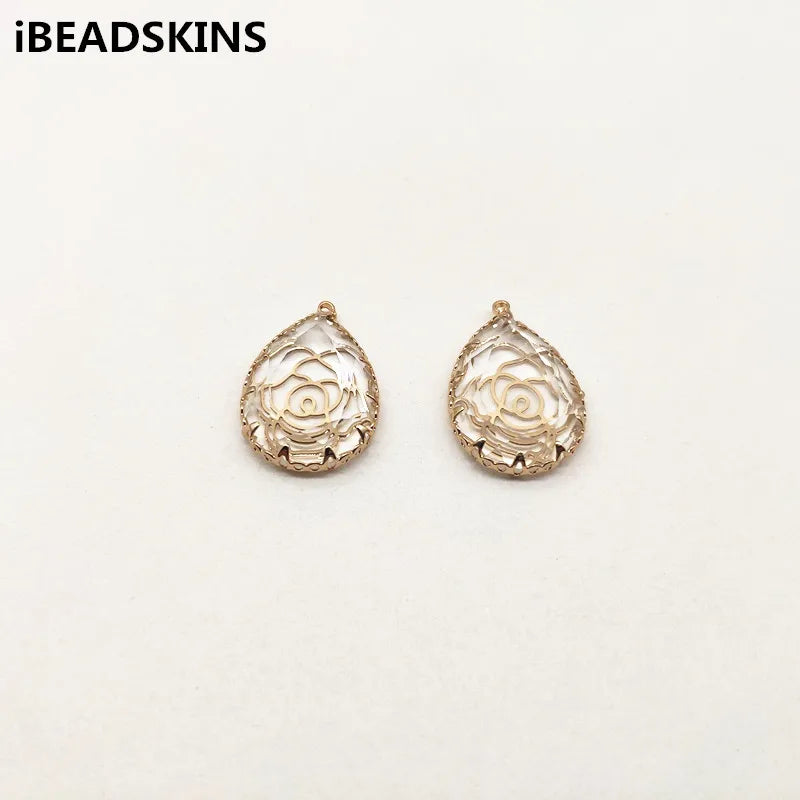30pcs Drop-shape Crystal Charm for Stud Earrings