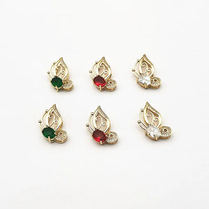 50pcs CZ/Crystal Butterfly Charms for DIY Jewelry Making