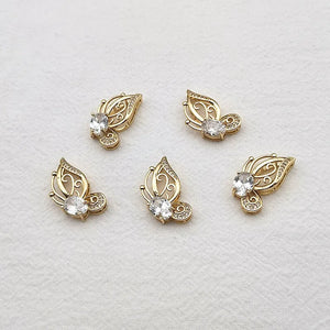 50pcs CZ/Crystal Butterfly Charms for DIY Jewelry Making