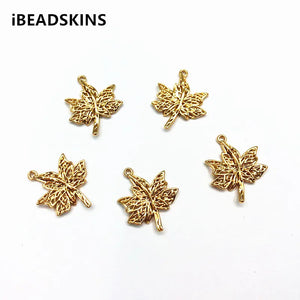 Copper Leaves Shape Charm/Pendant for Earrings DIY 50pcs