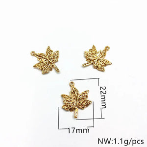 Copper Leaves Shape Charm/Pendant for Earrings DIY 50pcs