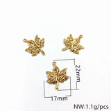 Copper Leaves Shape Charm/Pendant for Earrings DIY 50pcs