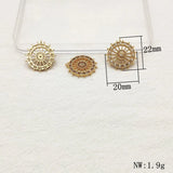 Cubic Zirconia Round Charm 22x20mm 50PCS