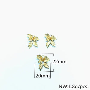 50pcs Copper Leaves Earrings Charm DIY Jewelry Findings