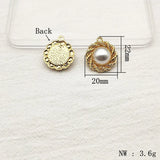 Pearls Round Charm for Earrings DIY Making Parts 22x20mm 50pcs