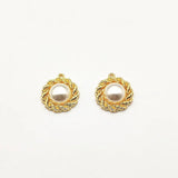 Pearls Round Charm for Earrings DIY Making Parts 22x20mm 50pcs