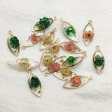 Copper Built-in Flowers Charm for Necklace Earring DIY Parts
