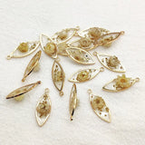 Copper Built-in Flowers Charm for Necklace Earring DIY Parts
