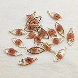 Copper Built-in Flowers Charm for Necklace Earring DIY Parts