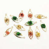 Copper Built-in Flowers Charm for Necklace Earring DIY Parts