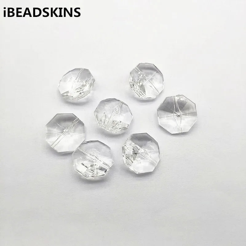 Clear Acrylic Octagon-shape Beads 145pcs for Jewelry Making