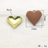 Heart Charm Pendant for Jewelry Making DIY, 23mm Zinc Alloy, 50pcs