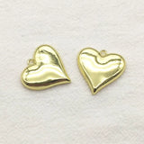 Heart Charm Pendant for Jewelry Making DIY, 23mm Zinc Alloy, 50pcs
