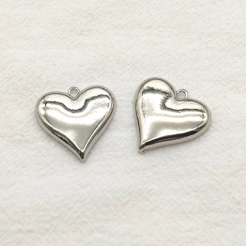 Heart Charm Pendant for Jewelry Making DIY, 23mm Zinc Alloy, 50pcs