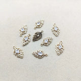 Cubic Zirconia Leaves Charm for Jewelry Earrings DIY, 50pcs