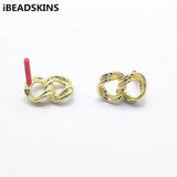 50pcs Zinc Alloy Chain Shape Earrings Stud for Jewelry DIY
