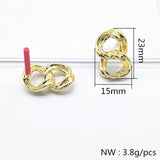 50pcs Zinc Alloy Chain Shape Earrings Stud for Jewelry DIY